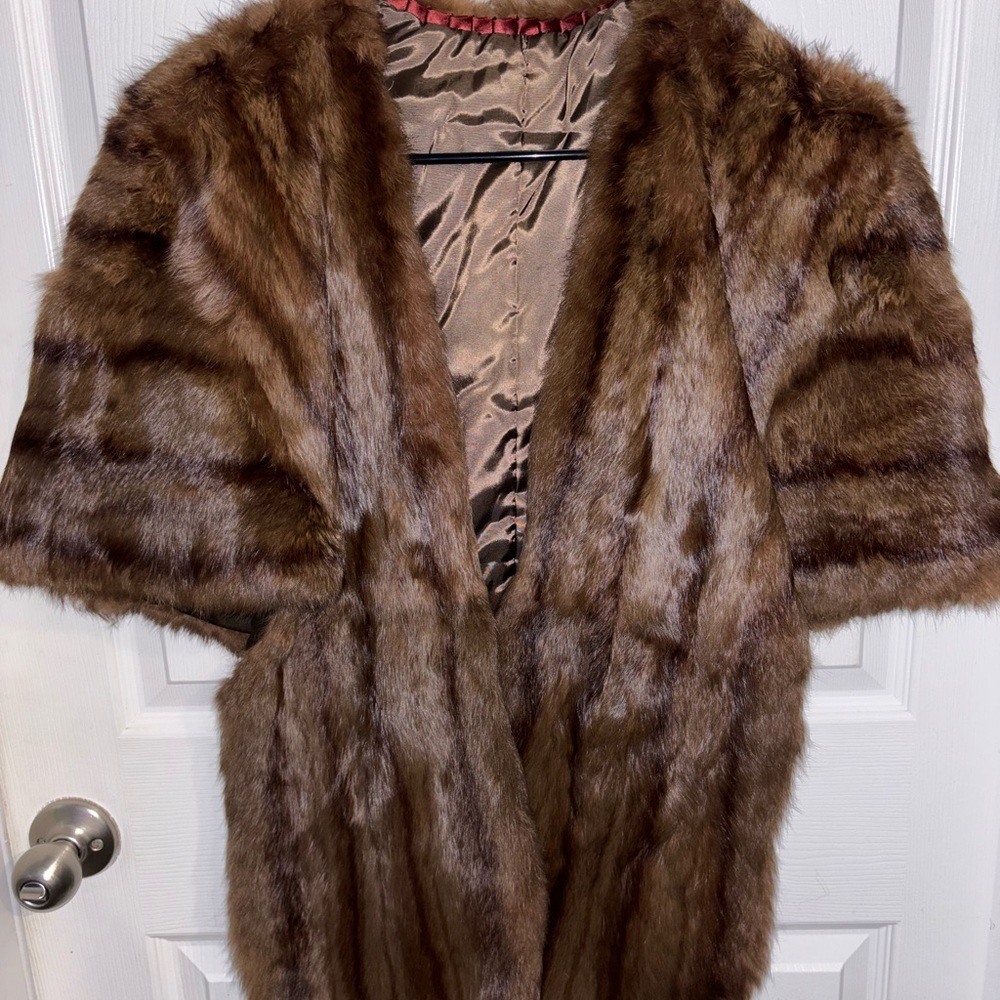 Luxurious Brown Fur Shawl